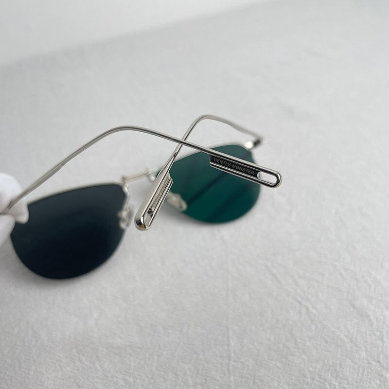 GENTLE MONSTER Sunglasses Women 2021 For Men Luxury Designer Vintage SWING Semi-Rimless Alloy Fashion Trending GM Sun Glasses