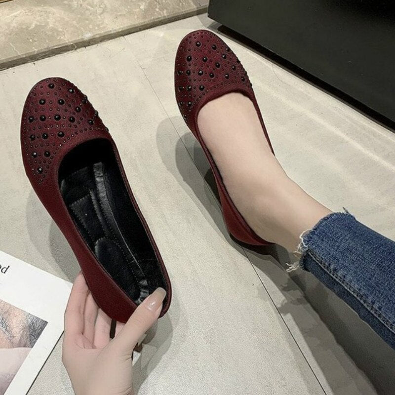 2020 Flat Pointed Black Single Shoes Peas Women's Shoes Low-top Shoes Casual Slip-on Lazy Shoe For Woman Zapatos De Muje