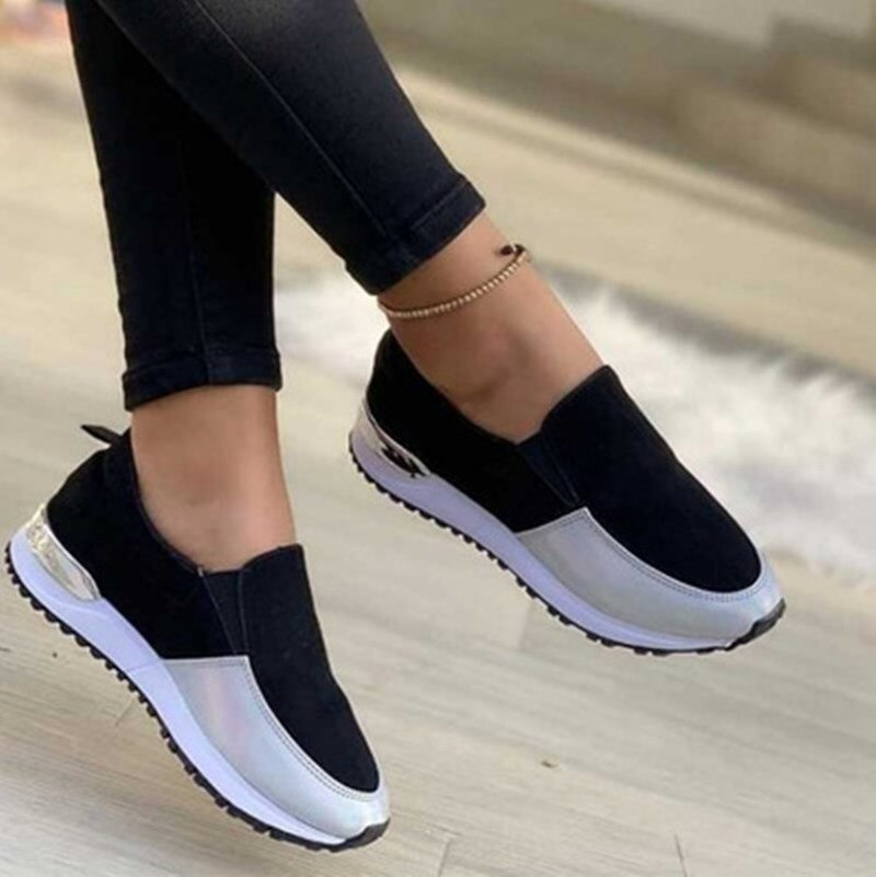 Fashion Women Flats Sneakers Cut Out Suede Leather Moccasins Women Boat Shoes Platform Ballerina Ladies Casual Shoes