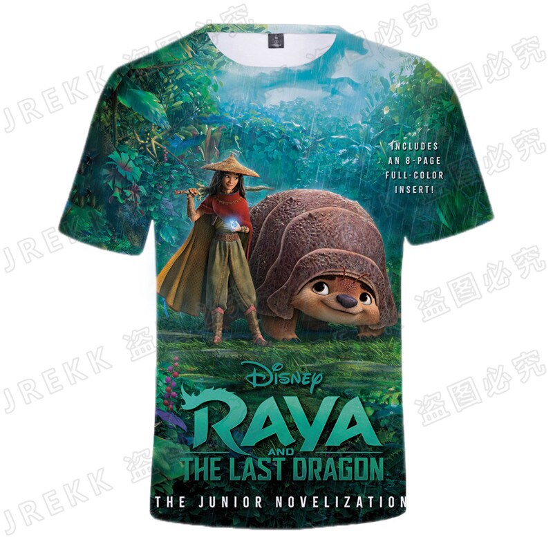 New Disney Cartoon Anime Raya 3D T shirt Men Women Children Summer Casual Streetwear Boy Girl Kids Printed T-shirt Cool Tops Tee