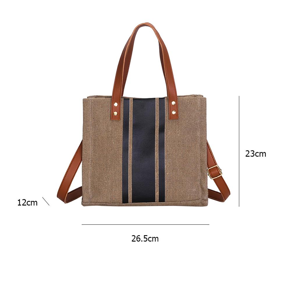 Canvas Simple Shoulder Bag Female Tote Popular Simple Female Daily Bag Fashion Hit Color Women Messenger Handbag
