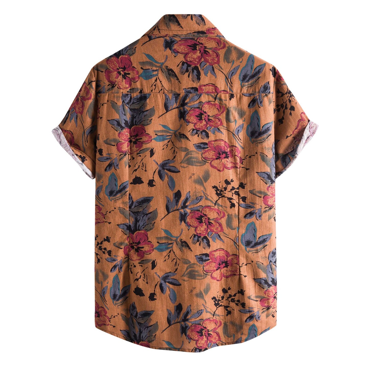 Men Hawaiian Flower Shirt 2021 Summer Printed Lapel Short Sleeve Vacation Casual Shirts Streetwear Blouse Camisa Masculina