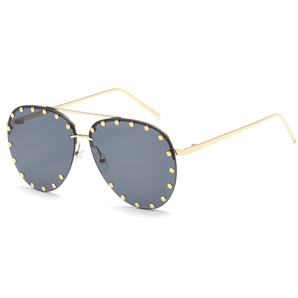 2022 Luxury Brand Design Big Vintage Rimless Sunglasses Women Men Cat Eyes Fashion Gradient Lens Sun Glasses Shades For Female