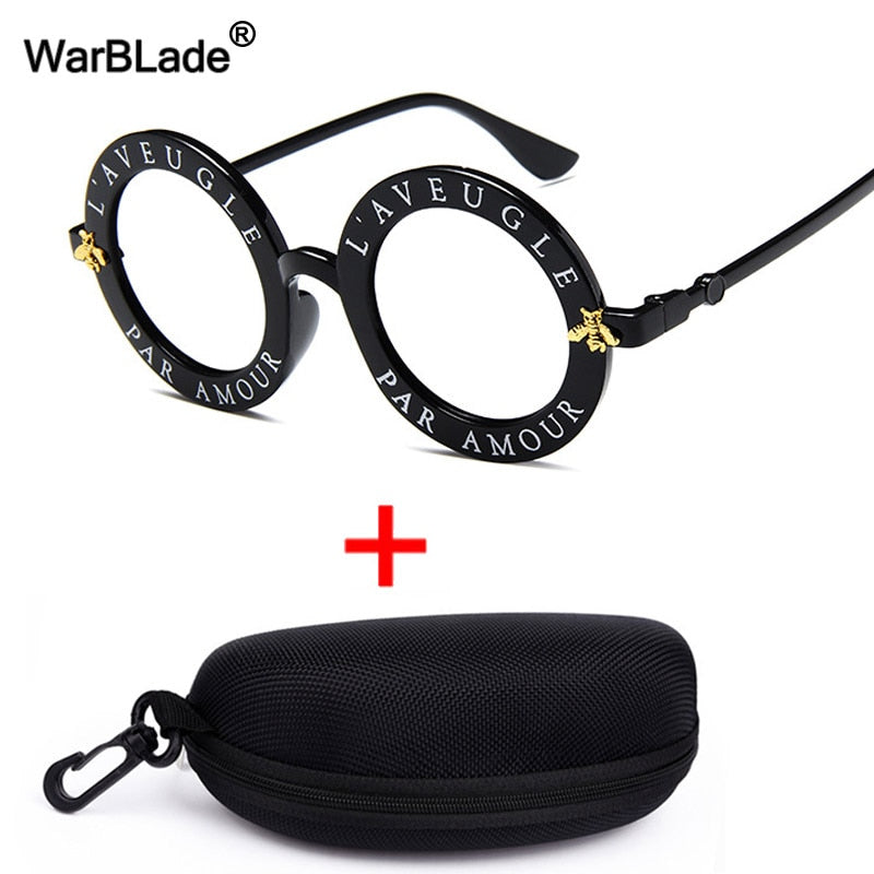 WarBlade Retro Round Sunglasses Women Luxury Brand Designer Bee Frame Circle Sun Glasses Fashion Female Eyewear Oculos De Sol
