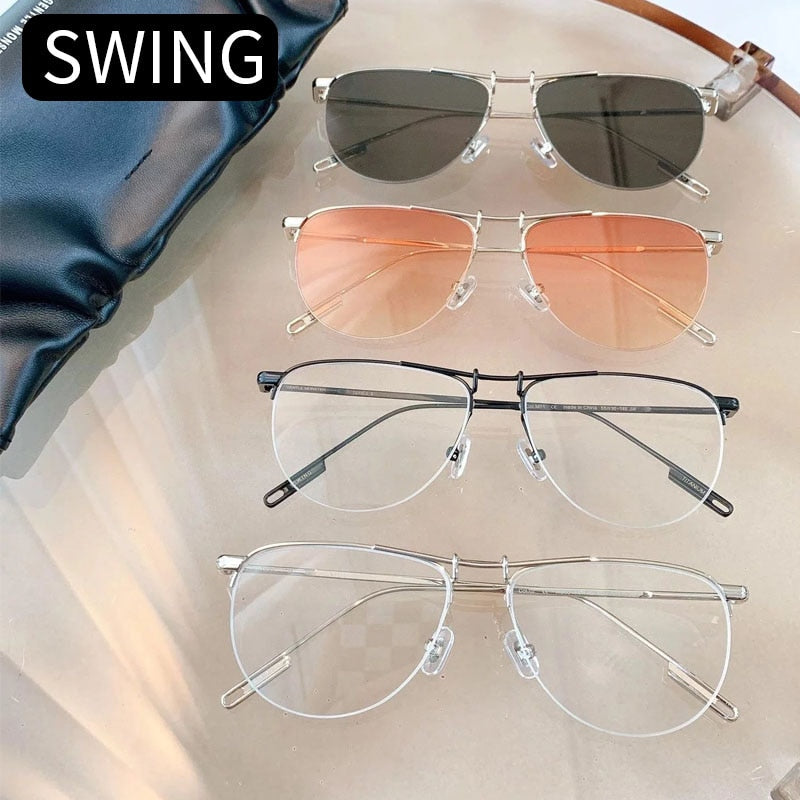 GENTLE MONSTER Sunglasses Women 2021 For Men Luxury Designer Vintage SWING Semi-Rimless Alloy Fashion Trending GM Sun Glasses