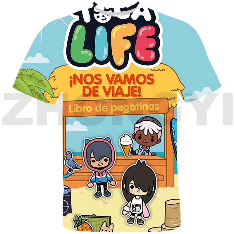 3D Cartoon Toca Life World Game Tshirt Children Tops Tee T-shirt Teenager Anime Streetwear Toca Boca T Shirt Kid Toca Life World