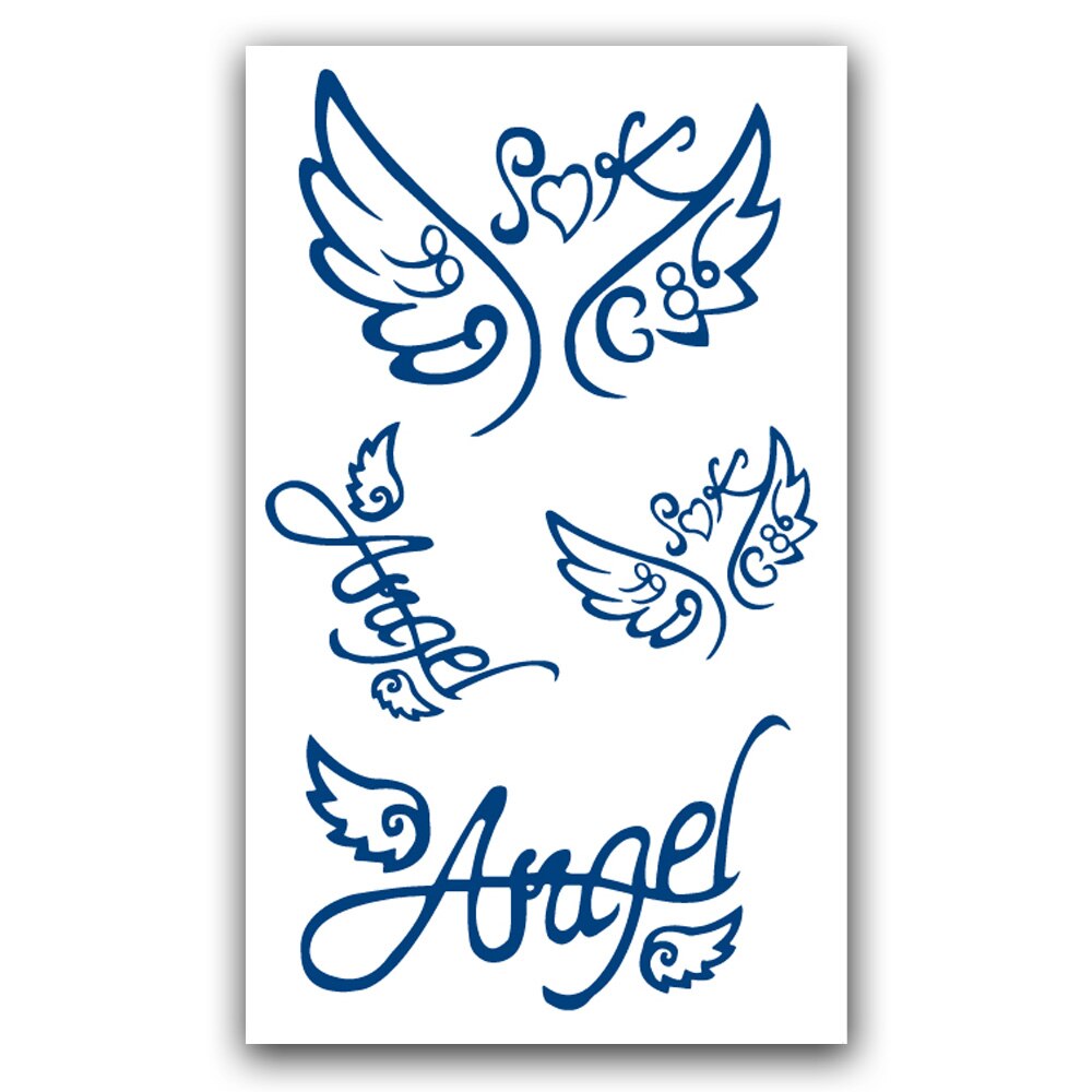 Juice Lasting Waterproof Temporary Tattoos Sticker Flower Star Dolphin Arrow Angel Wings Letter Tattoo Hand Fake Tatoo Men Women