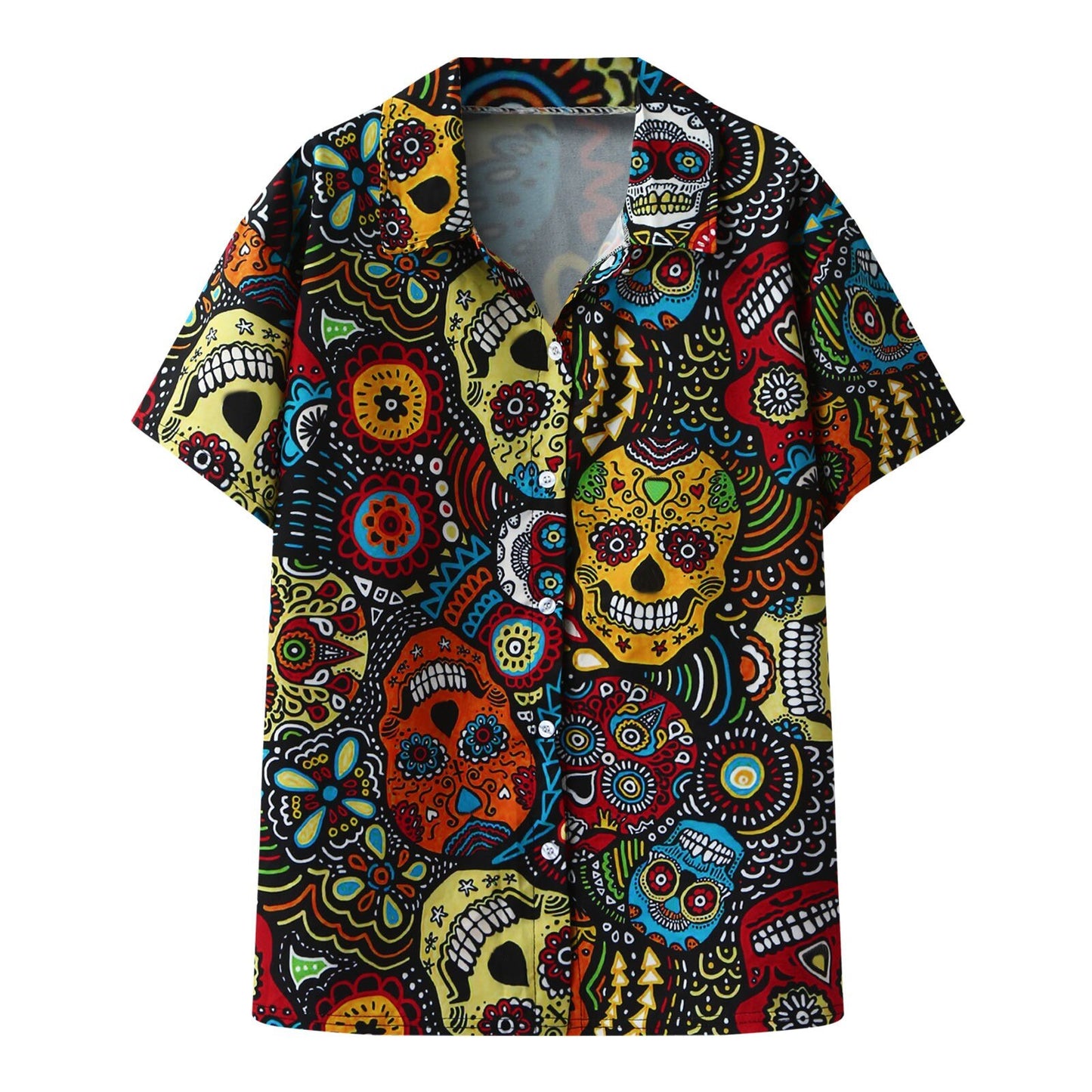 Summer Men Printed Shirt Lapel Casual Chic Button Short Sleeve Camisas Hombre 2021 Fashion Streetwear Hawaiian Beach Shirts