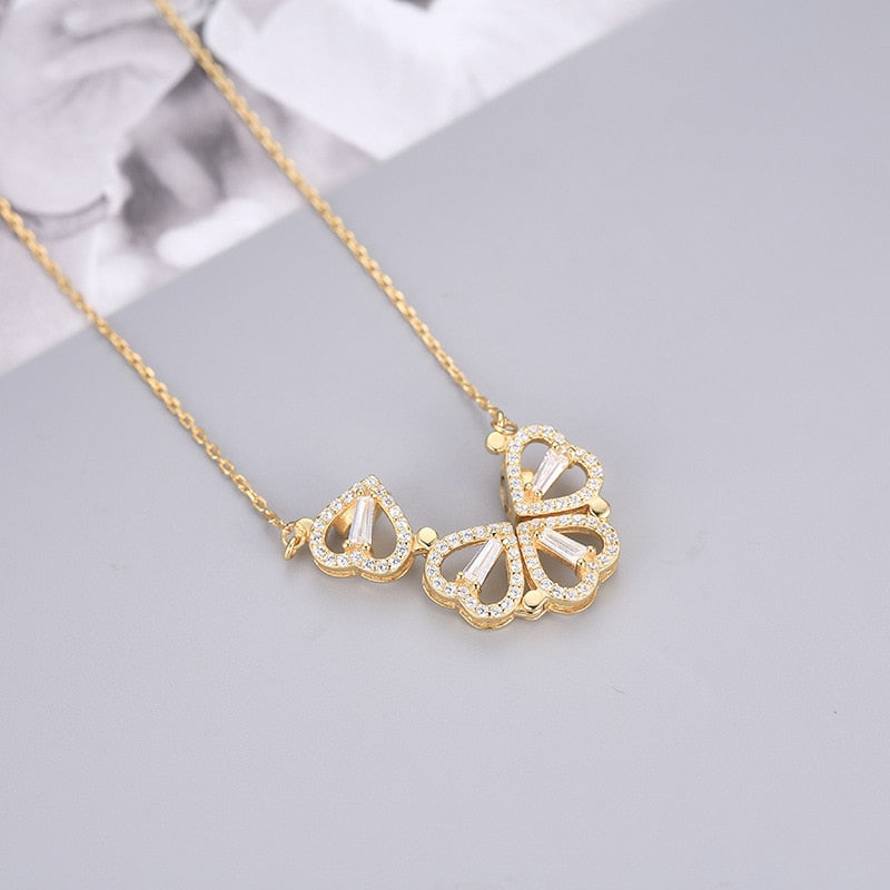 Trendy Lucky Four Leaf Clover Pendant Necklace Luxury for Women Men Love Necklace Openable Choker Jewelry