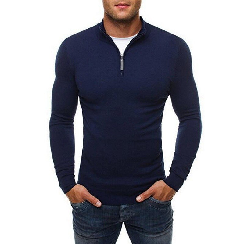 Mens Sweaters 2019 New Casual Cotton Turtleneck Knitted Sweater Men Slim Fit Long Sleeve Solid Knitwear Pullover Men Size M-3XL