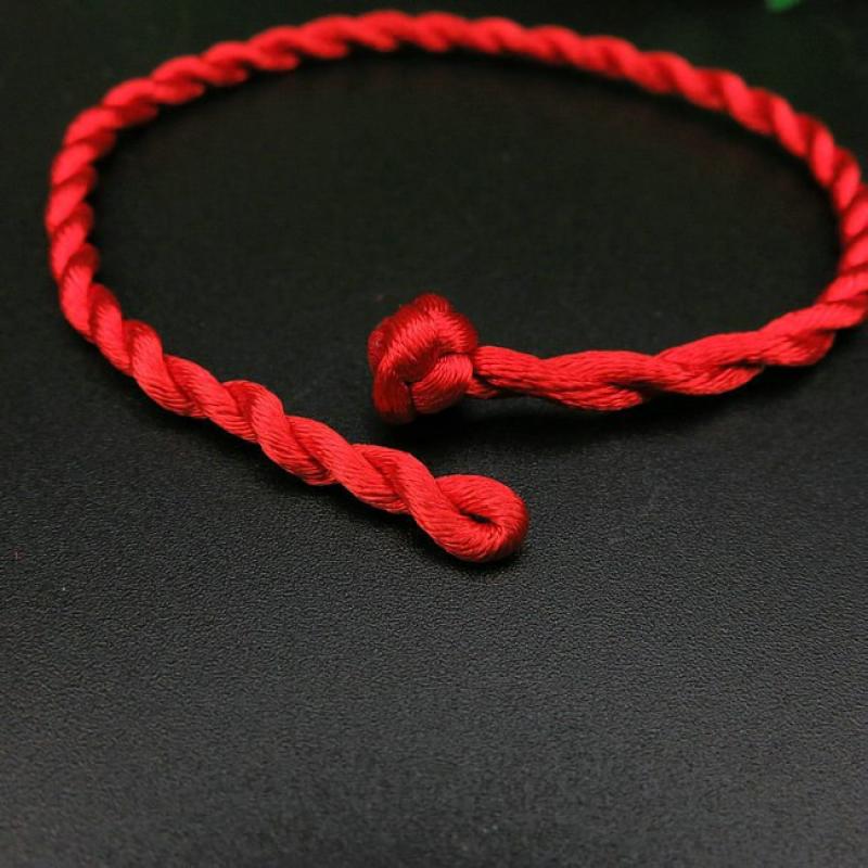 1 PCS Fashion Red Line Lucky Red Handmade Rope Cuff Bracelets for Women Men Jewelry Lover Couple