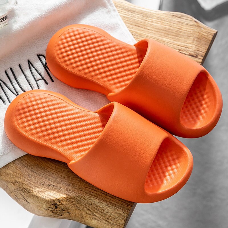 New Summer New Home Slippers Soft Bottom Indoor Couple Solid Color Sandals And Slippers Bathroom Non-slip Waterproof Slippers