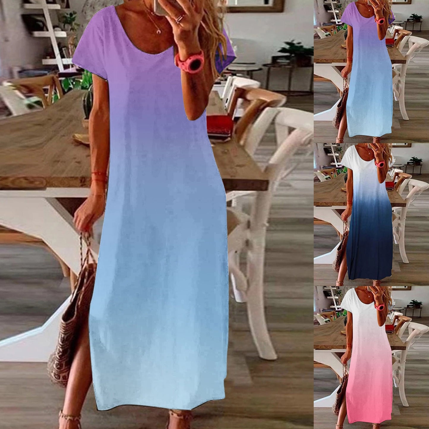 Summer Women Loose Casual Dress Plus Size Short Sleeve O Neck Elegant Midi Dresses For Women Clothing Vestidos De Verano 2021
