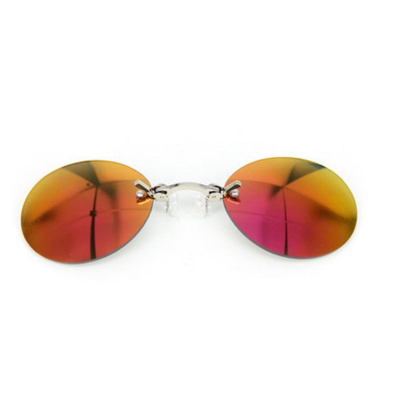 2021 Classic Round Clip On glasses Matrix Morpheus Sunglasses Matrix Sunglasses Movie sunglasses rimless sunglasses men