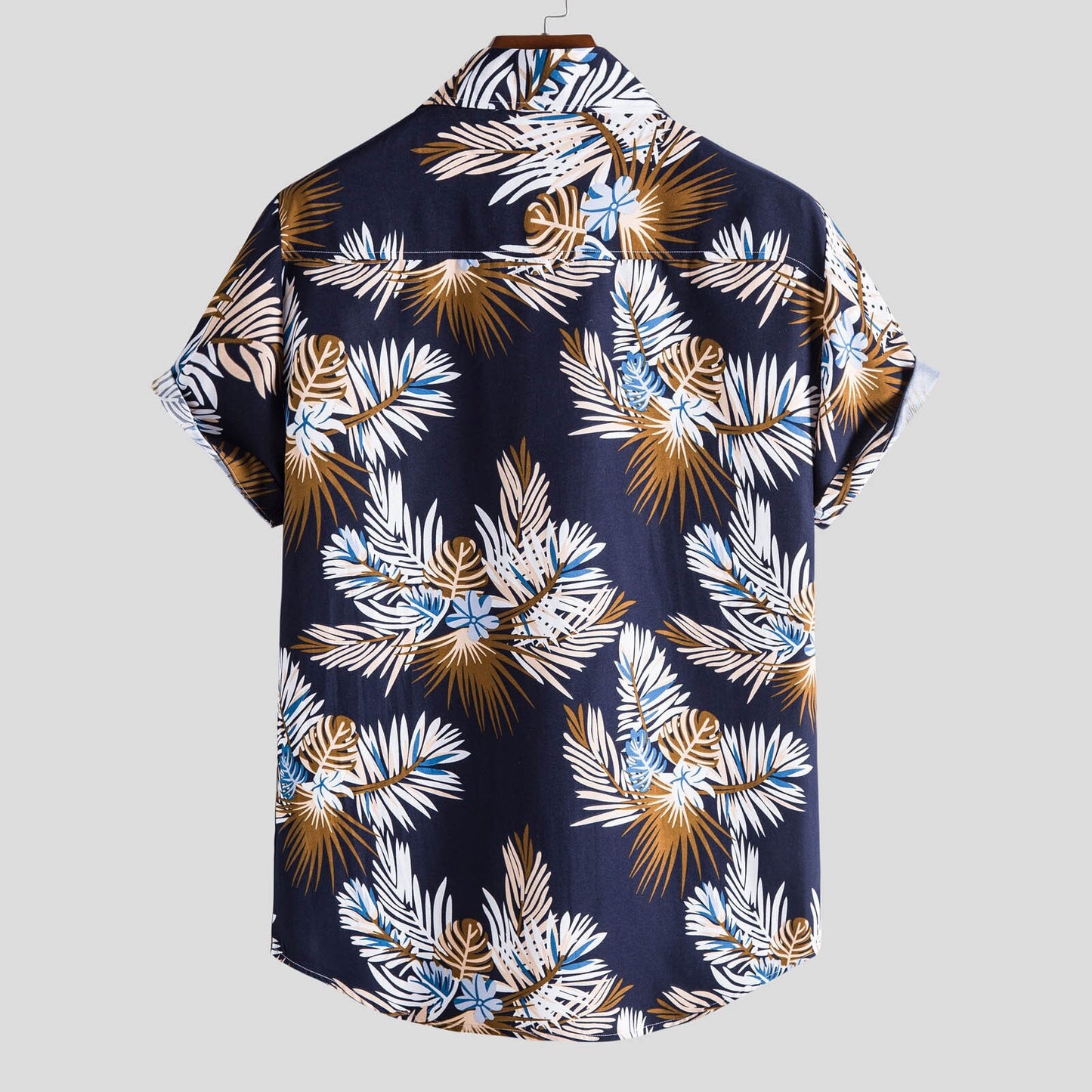 2021 Men Shirt Printed Turn Down Collar Short Sleeve Casual Streetwear Vintage Hawaiian Shirts Breathable Summer Camisas