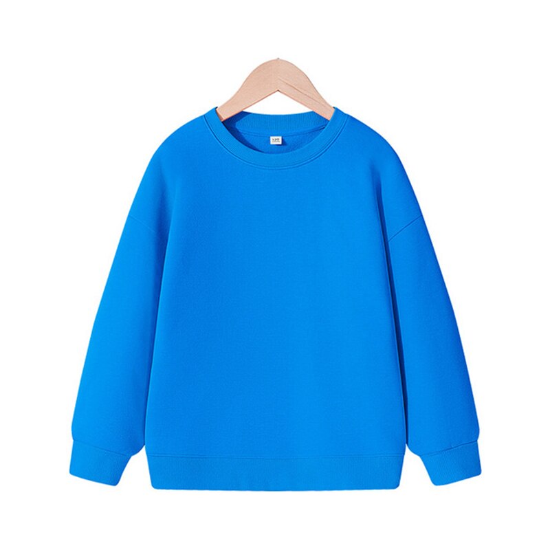 Boys Sweatshirts Winter Fleece Warm Children's Solid O-neck Pullover Tops Thicken Girls Clothes Casual Loose Teen Jacket 10 12 Y
