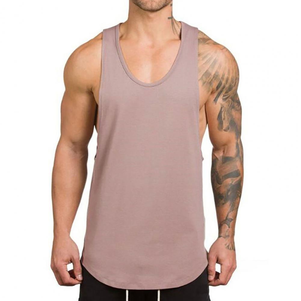 2021 Summer Casual Vest Men Sleeveless Sweatshirt Breathable Cotton Blend Tee O Neck Loose Training Tank Top Fitness