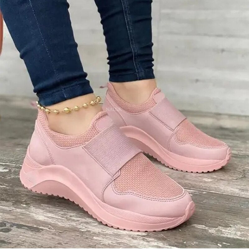 2021 Summer Women Sneakers Vulcanized Shoes Solid Hollow Casual Ladies Running Shoes LightWeight Mesh Breathable Female Sneakers