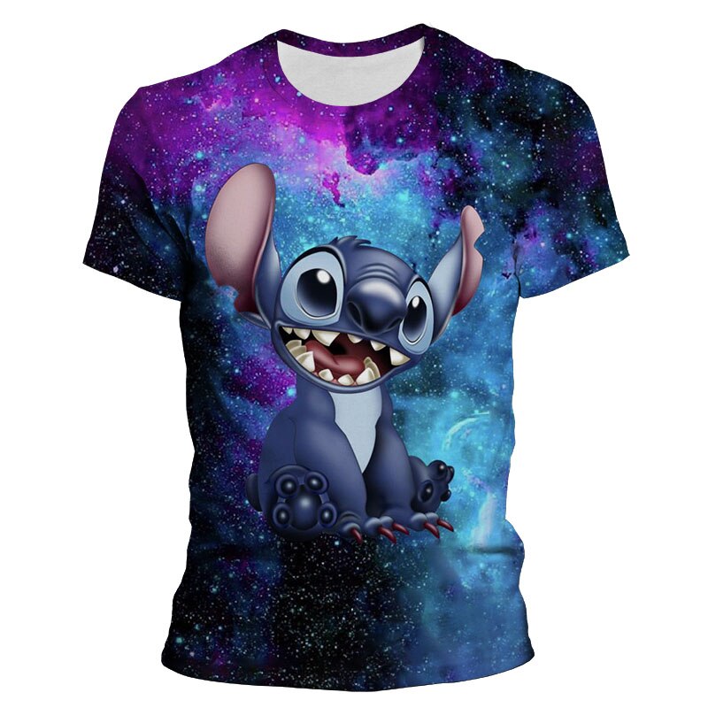 Cartoon Anime T-shirts For Men Disney Lilo & Stitch 3D Print Summer Women T Shirts Streetwear Fashion Children Clothing