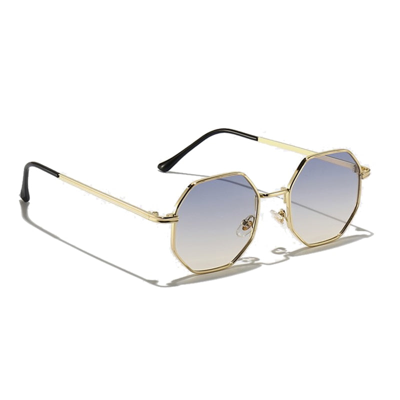 Emosnia Polygon Sunglasses Men Vintage Octagon Metal Sunglasses For Women Luxury Brand Goggle Sun Glasses Men Gafas De Sol UV400