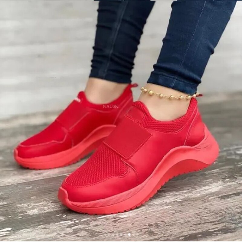 2021 Summer Women Sneakers Vulcanized Shoes Solid Hollow Casual Ladies Running Shoes LightWeight Mesh Breathable Female Sneakers