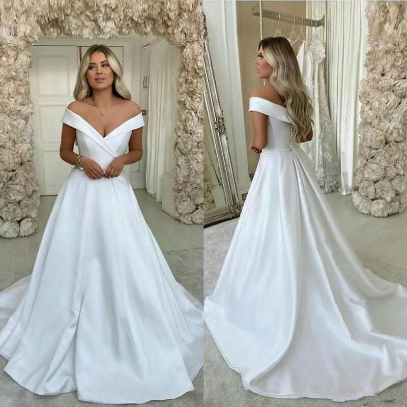 2021 spring robe de mariee vestido boho off the shoulder wedding Dress Robe De Soiree simple robe de soiree vestido de novia