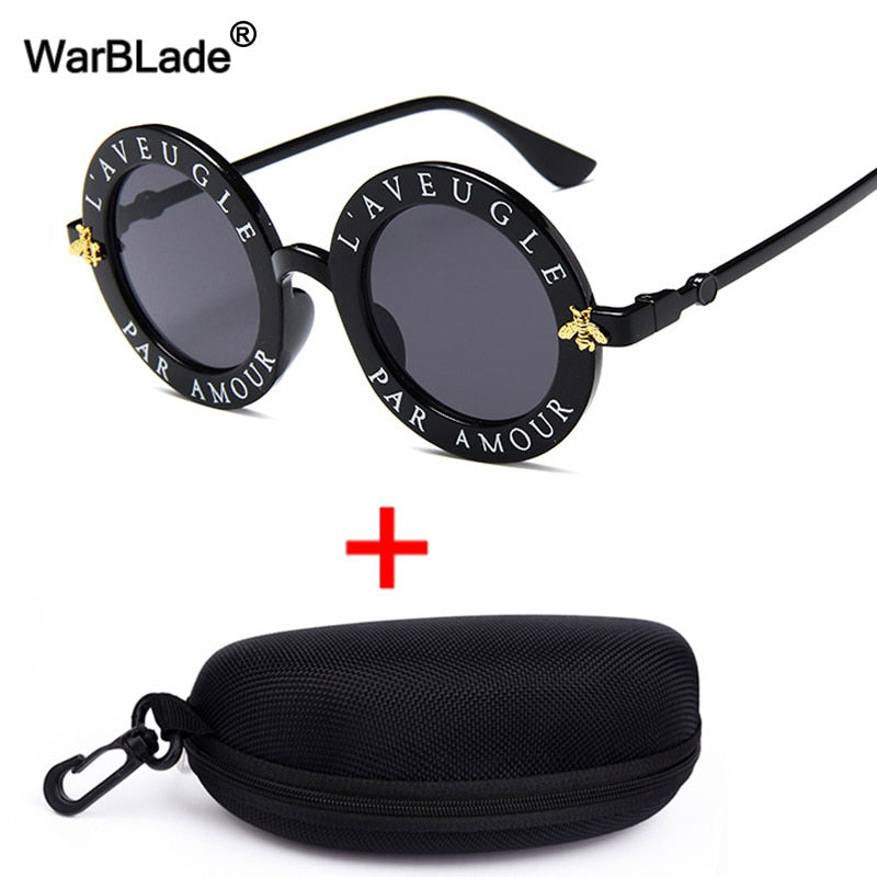 WarBlade Retro Round Sunglasses Women Luxury Brand Designer Bee Frame Circle Sun Glasses Fashion Female Eyewear Oculos De Sol
