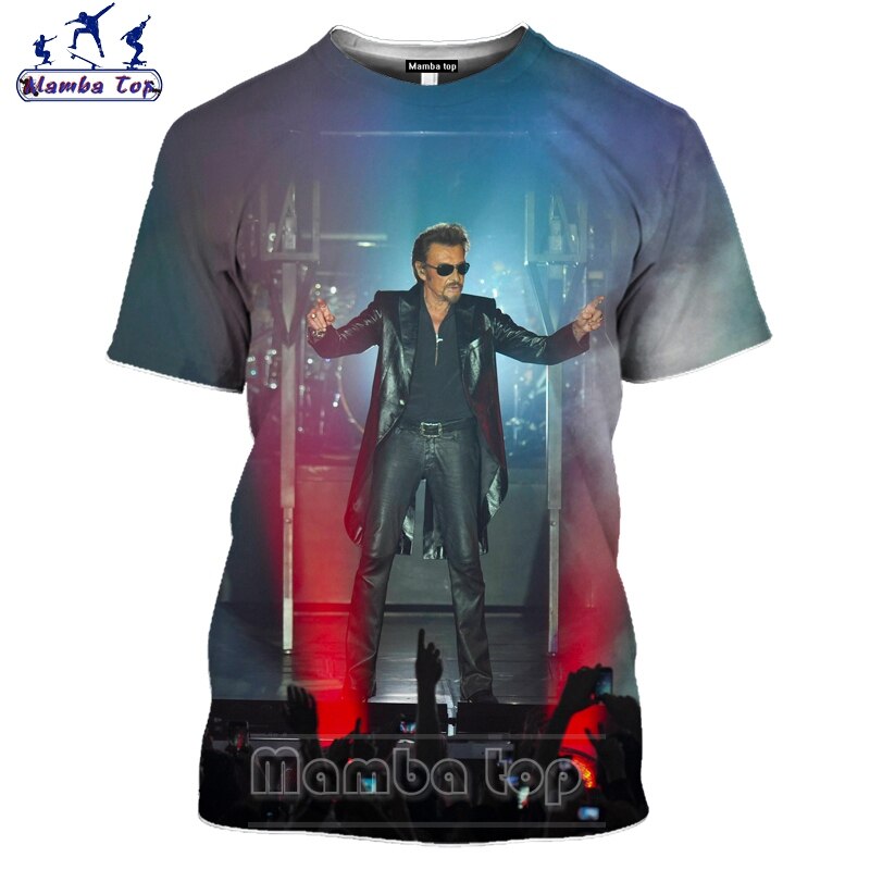 Mamba top Johnny Hallyday T Shirt 3D Tee Rock Singer Men's T-Shirts Hip Hop Teens Tshirt Men Fun Women Sweatshirt Run Sportswear
