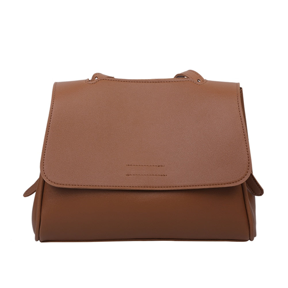 Fashion Exquisite Shopping Bag Vintage PU Leather Crossbody Bag Portable Women Large Capacity Shoulder Handbags