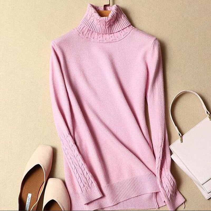 Knitted Pullover Sweaters Women 2021 Korean Warm Turtleneck Long Sleeve Casual Loose Female Knitwear Jumper Autumn Winter