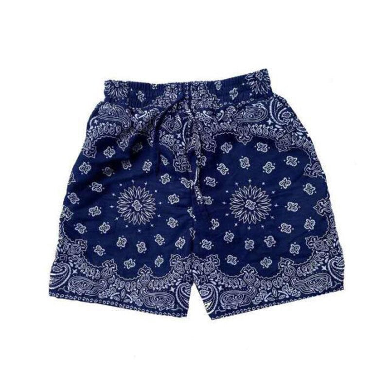 2021 European And American Men's Summer New Cashew Flower Retro Hip Hop Trend Floral Straight Loose Beach Three-Point Shorts
