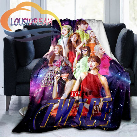TWICE  트와이스 Women's singing group Star Blanket  Bed Home Throw Sofa Blankets Home Decor Girl Gift{Customize your picture}